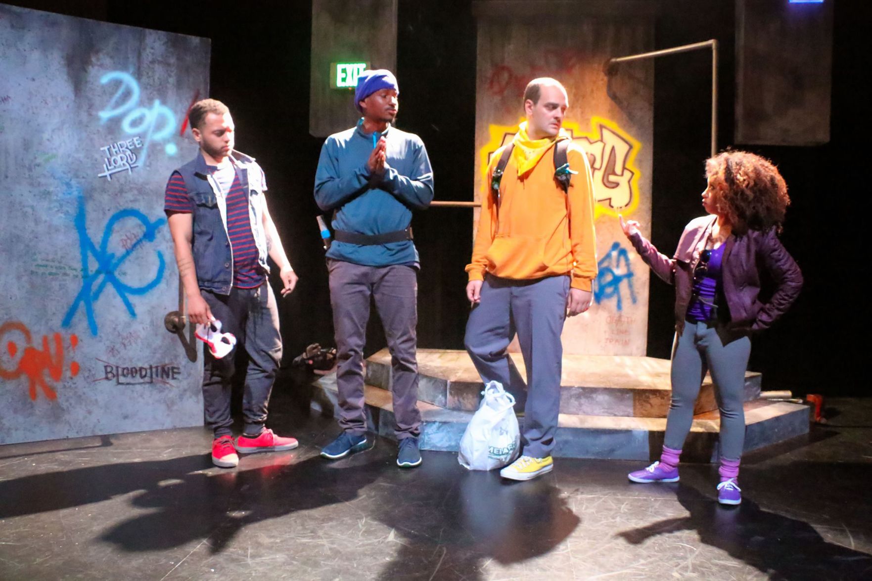 Full cast L to R: Donovan Whitney, Jamaal McCray, Zachariah Stonerock, Paeton Chavis